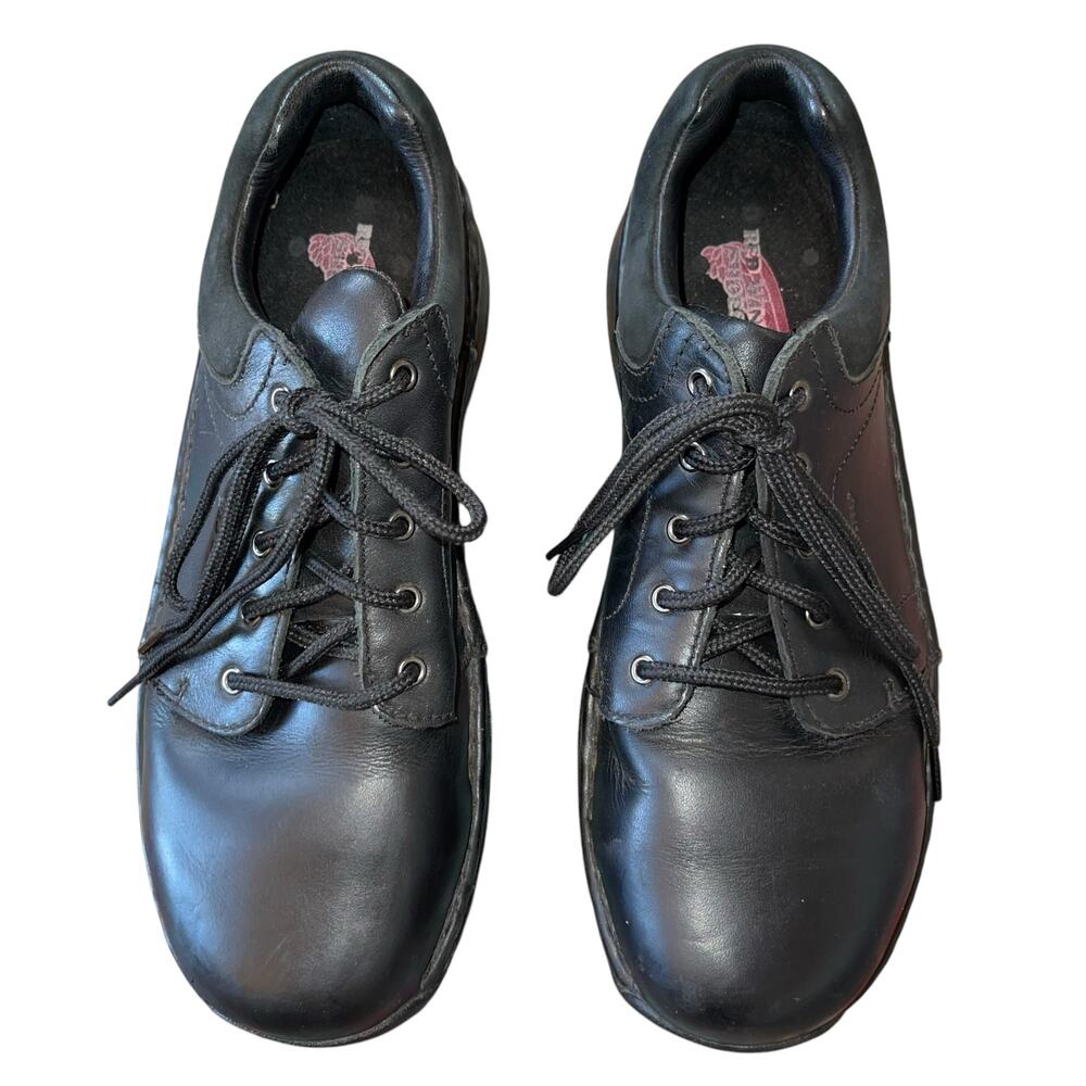 Red Wing Black Leather Steel Toe Safety Oxford Shoes